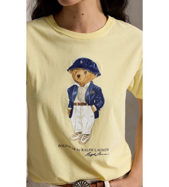 Polo Ralph Lauren Camiseta de punto jersey con Polo Bear amarillo