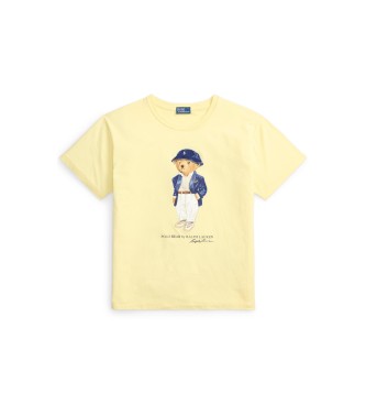 Polo Ralph Lauren Camiseta de punto jersey con Polo Bear amarillo