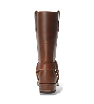 Polo Ralph Lauren Stivali in Pelle Alti marrone