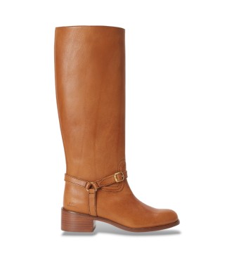 Polo Ralph Lauren Stivali in Pelle Alti marrone