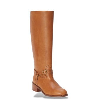 Polo Ralph Lauren Stivali in Pelle Alti marrone