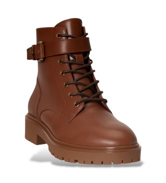 Lauren Ralph Lauren Bottines Allyson en cuir avec bride marron