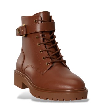 Lauren Ralph Lauren Bottines Allyson en cuir avec bride marron