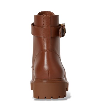 Lauren Ralph Lauren Bottines Allyson en cuir avec bride marron