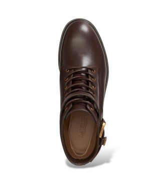 Lauren Ralph Lauren Bottines Allyson en cuir avec bride marron foncé