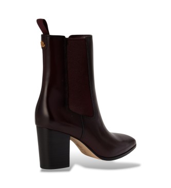 Lauren Ralph Lauren Bottines Raelynn en cuir verni grenat