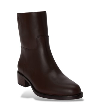 Lauren Ralph Lauren Bottines Kyle en cuir de veau marron foncé