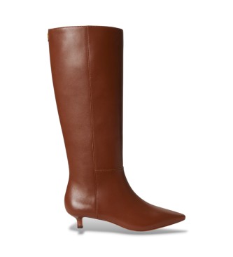 Lauren Ralph Lauren Bottes hautes Francesca en cuir de veau marron