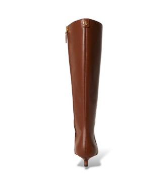 Lauren Ralph Lauren Bottes hautes Francesca en cuir de veau marron