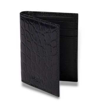 Hackett London Carteira de crocodilo preta