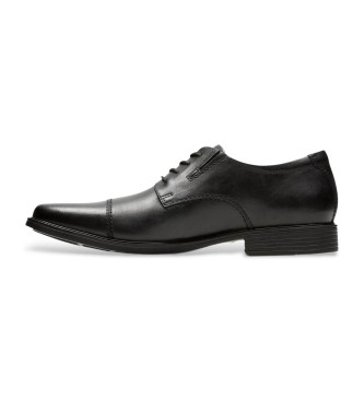 Clarks Tilden Cap chaussures en cuir noir