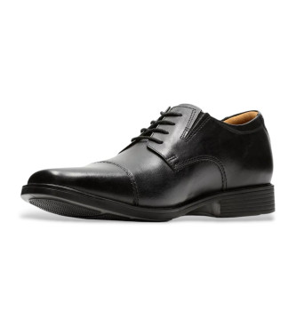 Clarks Tilden Cap chaussures en cuir noir