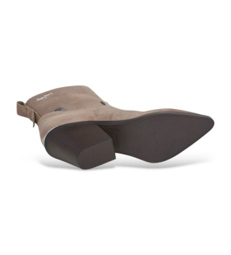 Pepe Jeans Stivaletti alla caviglia Gina Smart in pelle beige