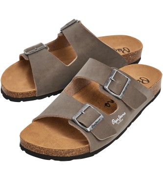Pepe Jeans Sandali Bio Double Velour bež barve