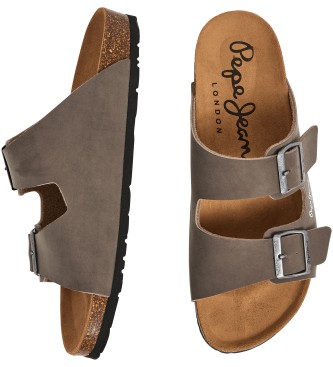 Pepe Jeans Sandali Bio Double Velour bež barve
