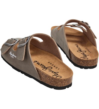 Pepe Jeans Sandali Bio Double Velour bež barve