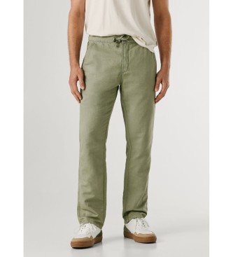 Pepe Jeans Pull On Comfort Chino Trousers Linen green