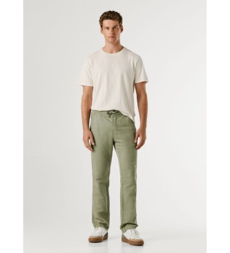 Pepe Jeans Pull On Comfort Chino Trousers Linen green