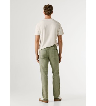Pepe Jeans Pull On Comfort Chino Trousers Linen green