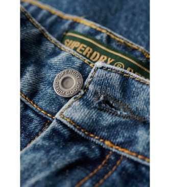 Superdry Calças de ganga azuis de cintura média e perna larga