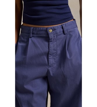 Polo Ralph Lauren Pantalon décontracté en coton avec pinces bleues