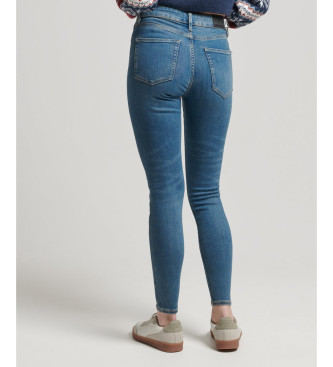 Superdry Calças de ganga skinny de cintura subida em algodão orgânico azul