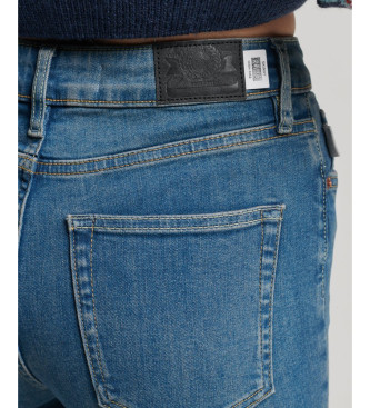 Superdry Calças de ganga skinny de cintura subida em algodão orgânico azul