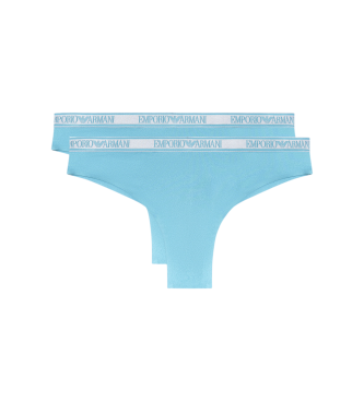 Emporio Armani Lot de 2 tongs Iconic Microfiber turquoise