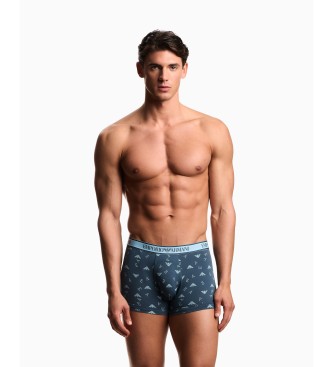 Emporio Armani 3er-Set blaue elastische Boxershorts