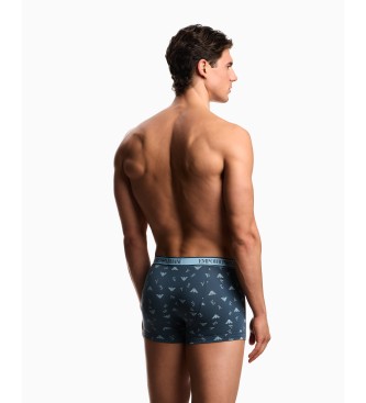 Emporio Armani 3er-Set blaue elastische Boxershorts