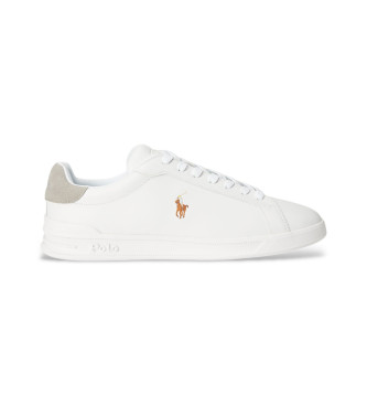 Polo Ralph Lauren Erfgoed leren sportschoenen wit, grijs