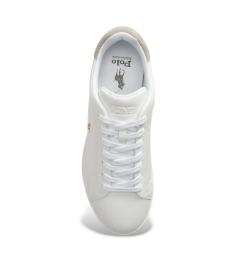 Polo Ralph Lauren Erfgoed leren sportschoenen wit, grijs