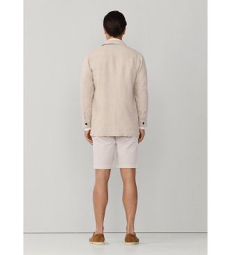 Hackett London Sobrecamisa de lino beige