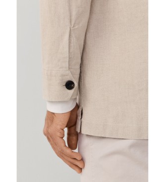 Hackett London Sobrecamisa de lino beige