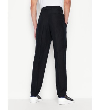 A|X Armani Exchange Hose aus marineblauem Leinen