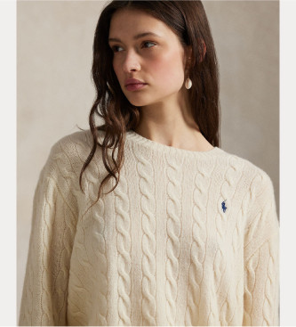 Polo Ralph Lauren Jersey de lana y cachemira blanco roto