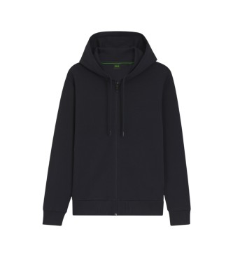 BOSS Sweatshirt mit Kapuze und Reißverschluss navy
