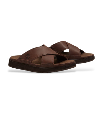Timberland Skórzane sandały Casco Cove w kolorze ciemnobrązowym