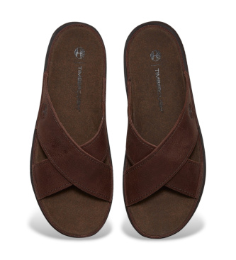 Timberland Skórzane sandały Casco Cove w kolorze ciemnobrązowym