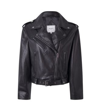 Pepe Jeans Franka black leather jacket