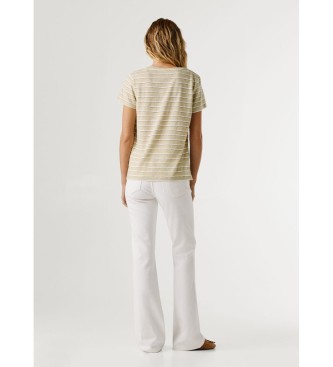 Pepe Jeans Beżowa koszulka Megan Striped