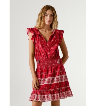 Pepe Jeans Czerwona sukienka Cyra