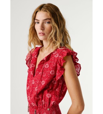 Pepe Jeans Czerwona sukienka Cyra