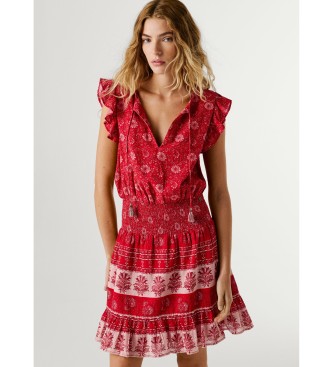 Pepe Jeans Czerwona sukienka Cyra