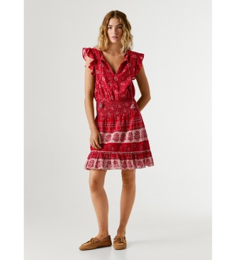 Pepe Jeans Czerwona sukienka Cyra