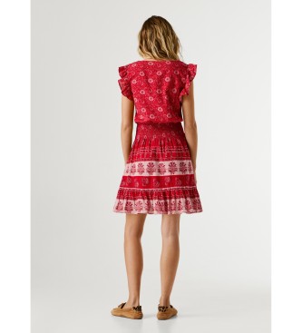 Pepe Jeans Czerwona sukienka Cyra