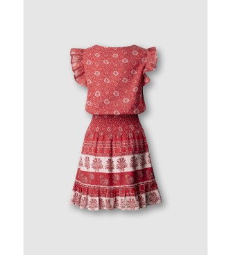 Pepe Jeans Czerwona sukienka Cyra