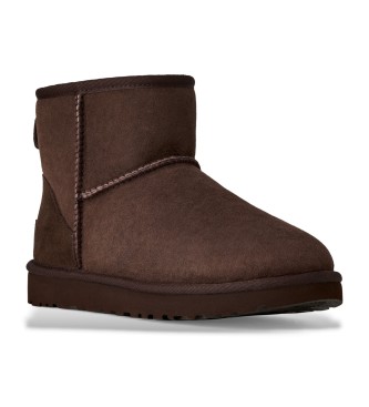 UGG Brun Classic Mini II læderstøvler i mørk brun
