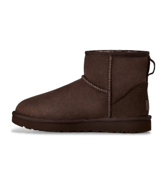 UGG Brun Classic Mini II læderstøvler i mørk brun