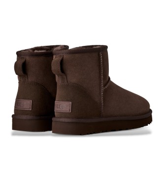 UGG Brun Classic Mini II læderstøvler i mørk brun